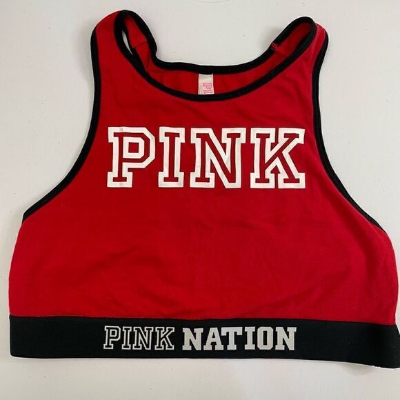 PINK|Crop|Haut Court| Crop sports top|Cotton| Has Stretch - Picture 1 of 7